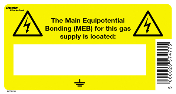 Elec. Main Equipotential Bonding [MEB] Label (8)