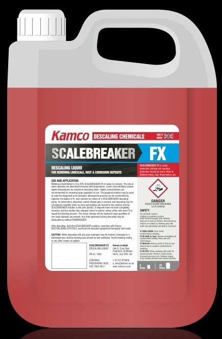 SCALEBREAKER FX DESCALING LIQUID FOR LIMESCALE/RUST DEPOSITS 4 X 5L own brand