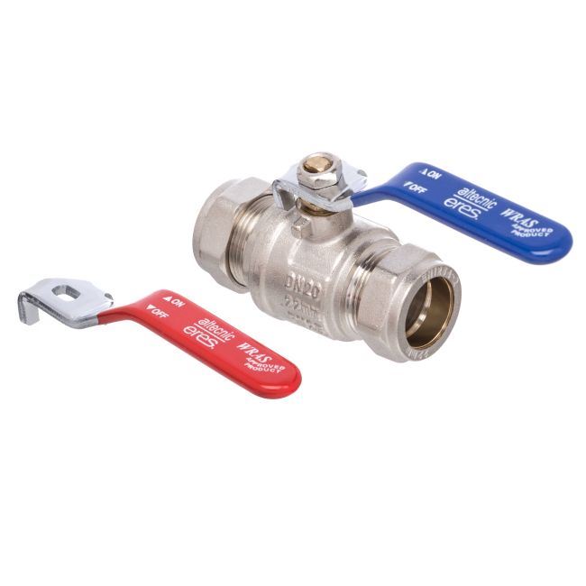 22mm Red / Blue Lever Ball Valve