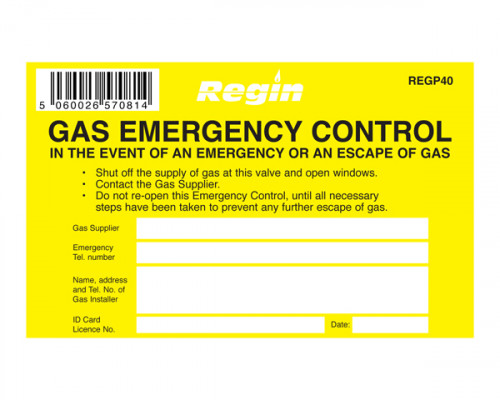 Gas Emergency Control Sticker (8)