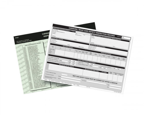 Caravan Gas Inspection Record Pad