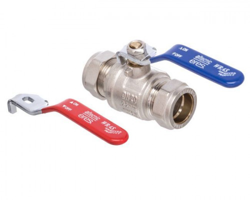 22mm Red / Blue Lever Ball Valve