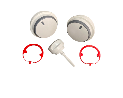 Buttons grey, kit of 3