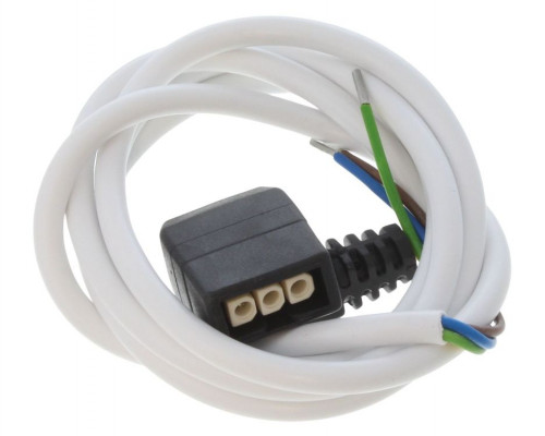 White HE HW pump cable with plug (1100mm)