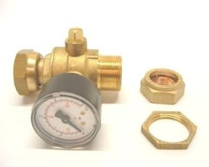 Ball Valve 22mm (c/w Pressure Guage)